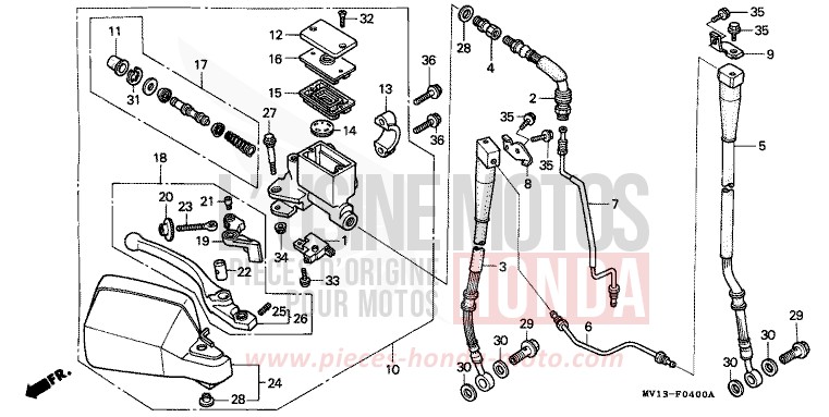 VORDERRADBREMSE von Africa Twin 750 SHASTA WHITE (NH138H) von 1990